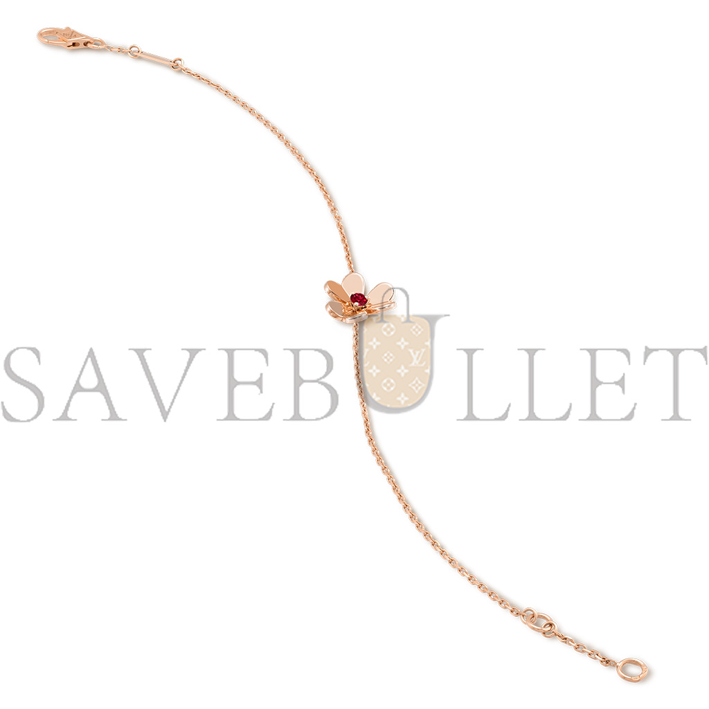 V*N CL*F arpels frivole bracelet, mini model - rose gold, ruby  vcarp7s900